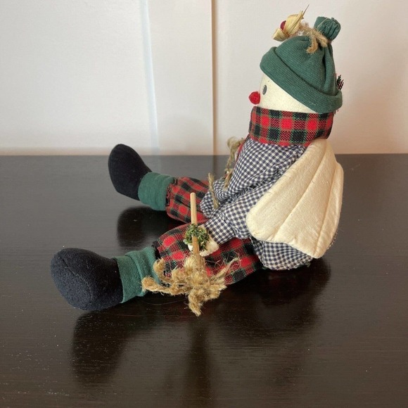 Sitting Snowman Christmas Decoration Sings Moves Arms Vintage - Picture 5 of 5